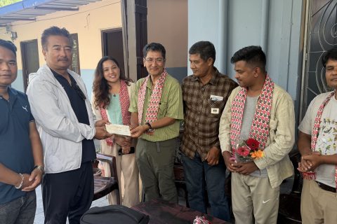 फोटो पत्रकार संघ कास्कीको अक्षयकोषमा वरिष्ठ फोटो पत्रकार सुदर्शन रञ्जितद्वारा ६३ हजार प्रदान